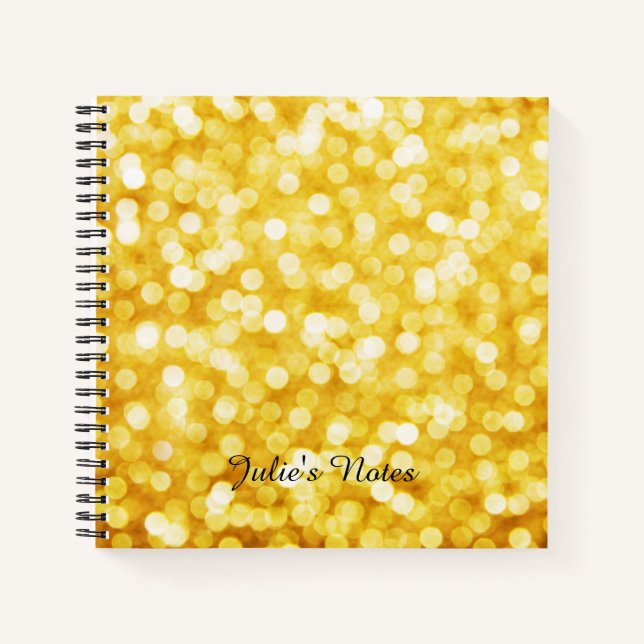 Modern Gold Bokeh Mini Spiral Notebook Notizbuch (Vorderseite)