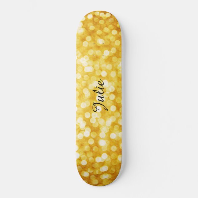 Modern Gold Bokeh Skateboard (Vorderseite)