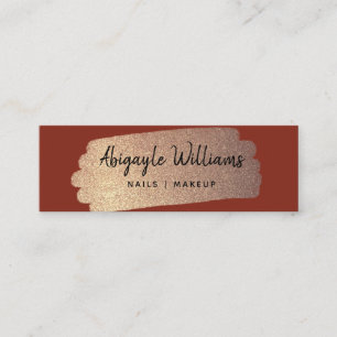 Modern Gold Brush Stroke Mini Visitenkarte