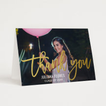 Modern Gold Brushed Script Abschluss Foto Vielen D