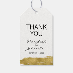 Modern Gold Brushstroke Wedding Vielen Dank für Ih Geschenkanhänger