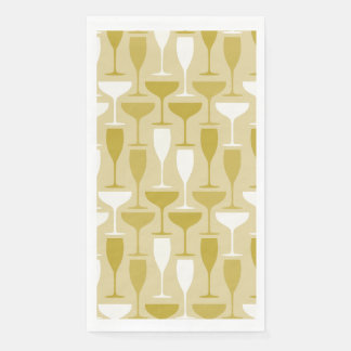 Modern Gold Champagne Flute Napkins Serviette