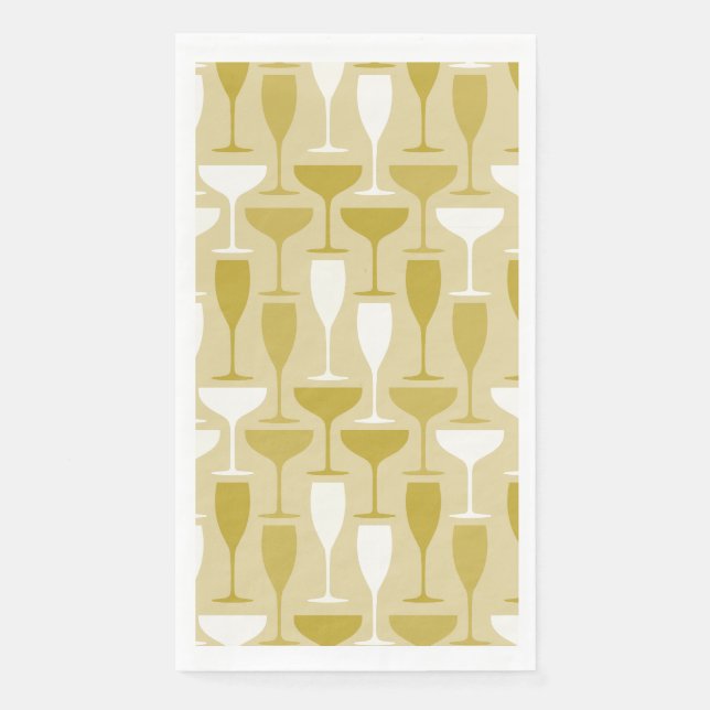 Modern Gold Champagne Flute Napkins Serviette (Vorderseite)