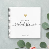 Modern Gold Chic Script Bridal Shower Guest