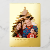 Modern Gold Christmas Tree Frame Foto