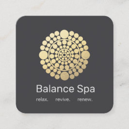 Modern Gold Circle Mandala Motif Quadratische Visitenkarte