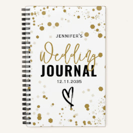 Modern Gold Confetti Wedding BUJO Notizbuch