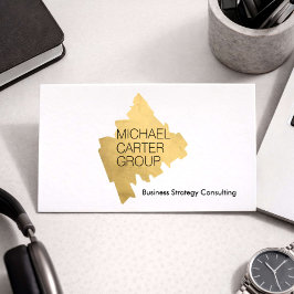 Modern Gold Consultant Professional White Visitenkarte