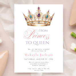 Modern Gold Crown Elegant Bridal Shower Invitation Einladung