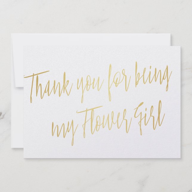 Modern Gold "Danke, dass du mein Blumenmädchen bis Dankeskarte (Vorderseite)