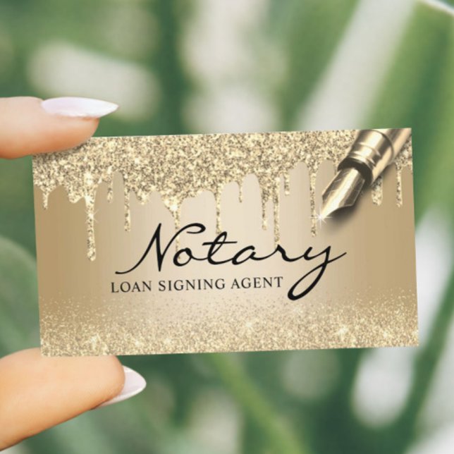 Modern Gold Drips Notary Loan Signing Agent Visitenkarte (Von Creator hochgeladen)