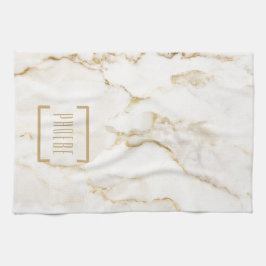 Modern Gold Effect Marmormuster Geschirrtuch