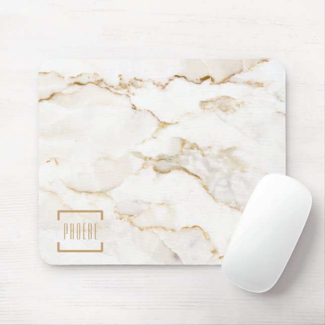 Modern Gold Effect Marmormuster Mousepad (Mit Mouse)
