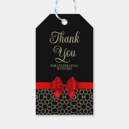 Modern Gold Egypt Geometric Red Bow Vielen Dank Geschenkanhänger