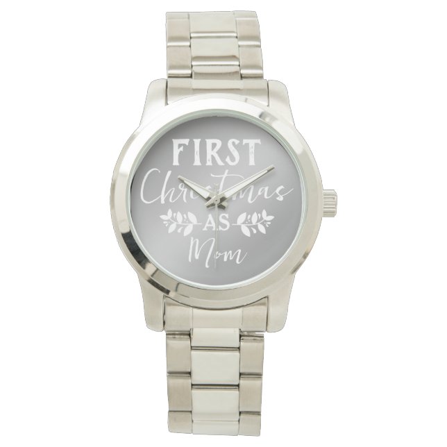 Modern Gold Erste Weihnachten als Mama Weihnachten Armbanduhr (Vorderseite)