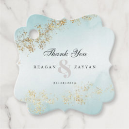 Modern Gold Fleck Aquamarine Mist Wedding Vielen D Geschenkanhänger