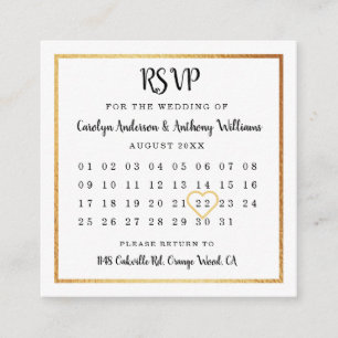 Modern Gold Foil Calendar UAWG Begleitkarte