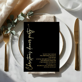 Modern Gold Foil Christmas Dinner Party Folieneinladung