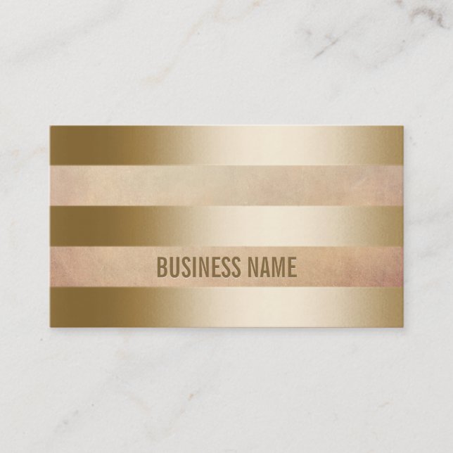 Modern Gold Foods Stripes Business Card Visitenkarte (Vorderseite)