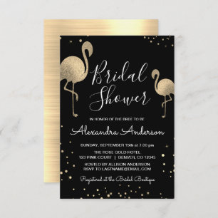 Modern Gold Fossil Flamingo Brautparty Einladung