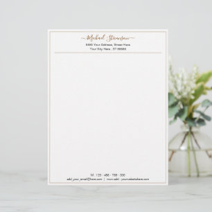 Modern Gold Frame Ihre Namensadresse Personalisier Briefbogen