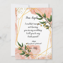 Modern Gold Frame Ivory wird meine Brautjungfrau s Einladung