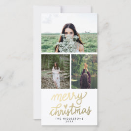 Modern Gold Frohe Weihnachten Handgeschriebene Skr