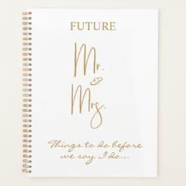 Modern Gold Future Mr. & Mrs. Name Planner Planer