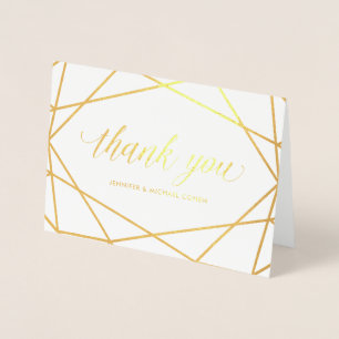 Modern Gold Geometric Danke Folienkarte
