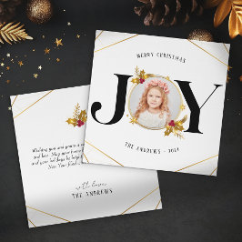 Modern Gold Geometric Family Foto Weihnachten