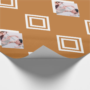 Modern Gold Geometric Foto Weihnachten drucken Geschenkpapier