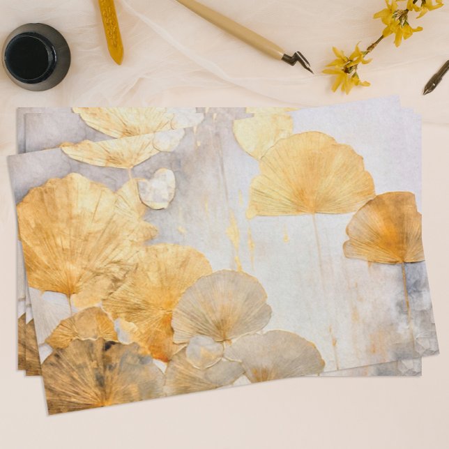 Modern Gold Gingko Seidenpapier (Von Creator hochgeladen)
