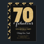 Modern Gold Glitzer 70 & Fabulous Geburtstagsparty Einladung<br><div class="desc">Elegantes 70. Geburtstagsparty Gold Glitzer Einladungsvorlage. Ideal für 70 Geburtstagspartys für Damen und Herren.</div>