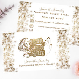 Modern Gold Glitzer Beauty Salon Business Card Visitenkarte