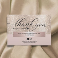 Modern Gold Glitzer Blush Pink Order Vielen Dank
