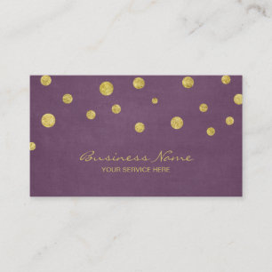 Modern Gold Glitzer Confetti Dots Violet Visitenkarte
