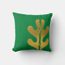 Modern Gold Green Abstrakt Leaf Muster