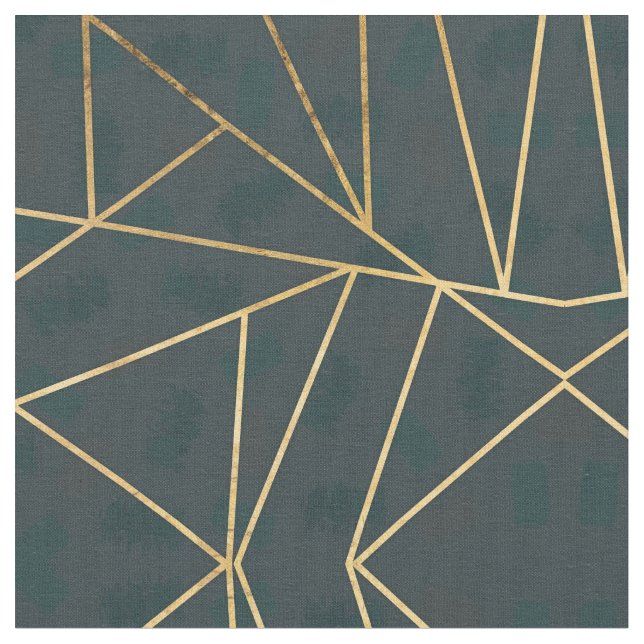 Modern Gold Green Brushstroke Geometric Stoff (Nahaufnahme)