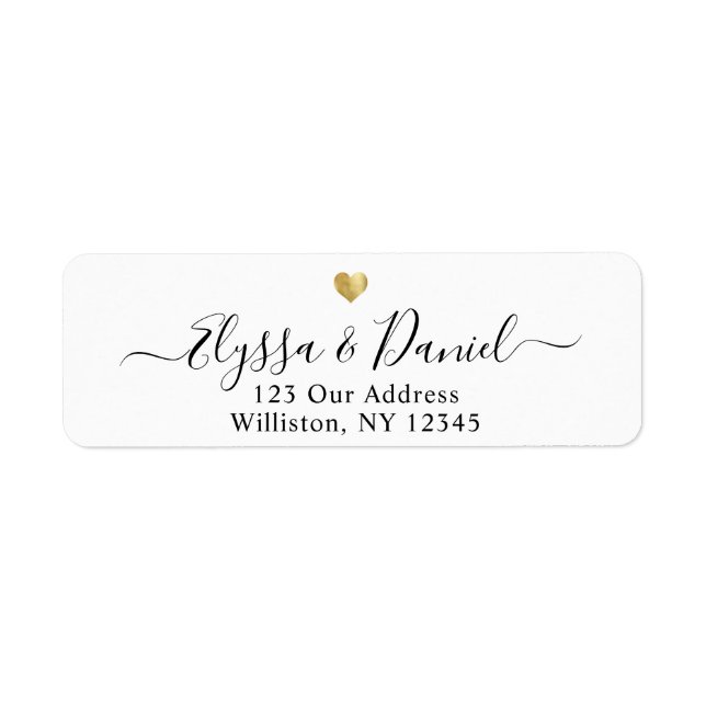 Modern Gold Heart Script Individuelle Name (Vorne)