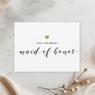 Modern Gold Hearts Sei Meine Trauzeugin Einladungspostkarte