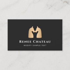 Modern Gold Horse Equine Logo Business Card Visitenkarte