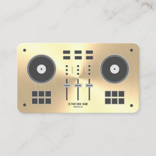 Modern Gold Imitats DJ Controller Visitenkarte