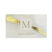 Modern Gold Ink Monogram Abstrakt