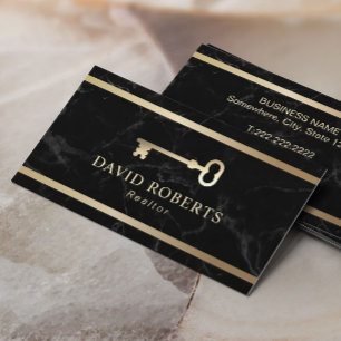 Modern Gold Key Real Anwesen Realtor Schwarzer Mar Visitenkarte