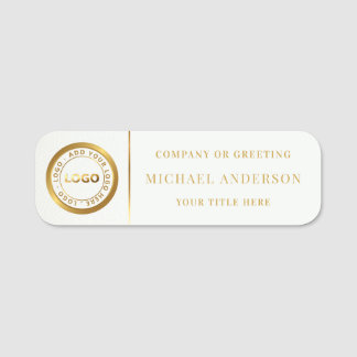 modern | Gold Logo Corporate Beruflich Mitarbeiter Namensschild