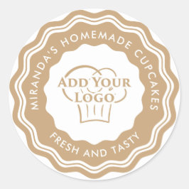 Modern Gold Logo hausgemachte Kuchen Bäckerei Runder Aufkleber
