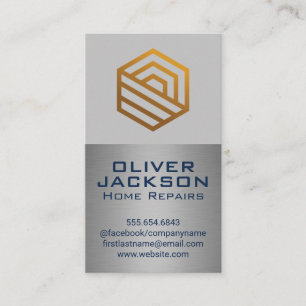 Modern-Gold-Logo   Silver Metallic Visitenkarte