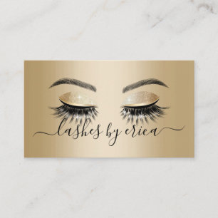 Modern Gold Long Eyelash Extensions Lash Salon Visitenkarte