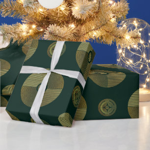 Modern Gold Luxus Art Deco Circles Geschenkpapier