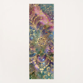 Modern Gold Mandala Lila Nebel Individuelle Name Yogamatte